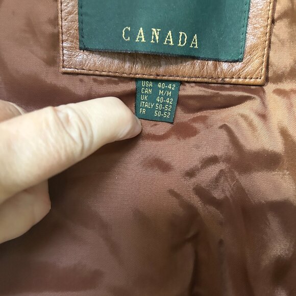 Vtg Danier Men’s Leather Brown 3/4 Coat (Fits Women’s L/XL) Lined Jacket Western - Picture 9 of 9